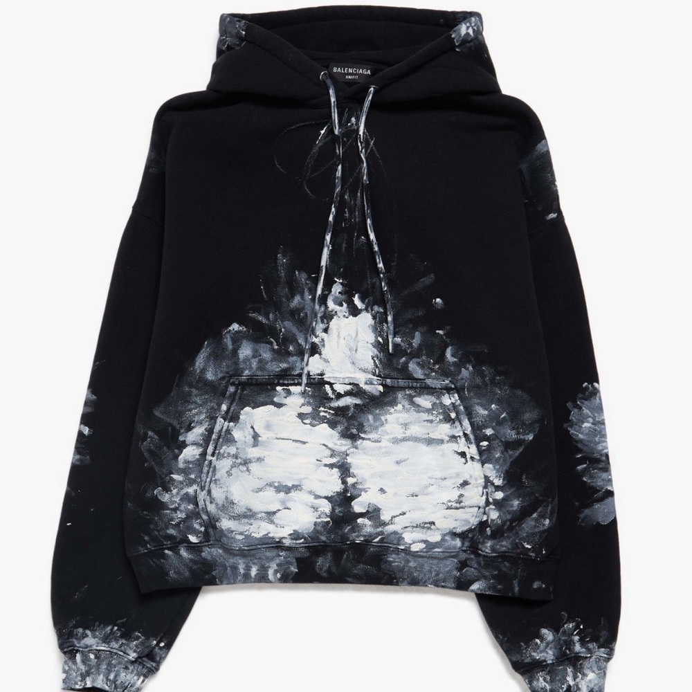 Balenciaga Black and White Unifit Sweater with Striking Design size XL